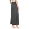 imageHybrid ampamp Company Womens Stretch Lightweight Flowy Maxi Skirt  Casual Fold Over Waist Made in USACharcoal