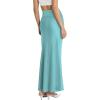 imageHybrid ampamp Company Womens Stretch Lightweight Flowy Maxi Skirt  Casual Fold Over Waist Made in USAKsksd95001017aqua