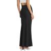 imageHybrid ampamp Company Womens Stretch Lightweight Flowy Maxi Skirt  Casual Fold Over Waist Made in USAKsksd95001017black