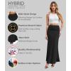 imageHybrid ampamp Company Womens Stretch Lightweight Flowy Maxi Skirt  Casual Fold Over Waist Made in USAKsksd95001017black