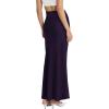 imageHybrid ampamp Company Womens Stretch Lightweight Flowy Maxi Skirt  Casual Fold Over Waist Made in USAKsksd95001017eggplant