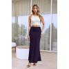 imageHybrid ampamp Company Womens Stretch Lightweight Flowy Maxi Skirt  Casual Fold Over Waist Made in USAKsksd95001017eggplant