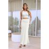 imageHybrid ampamp Company Womens Stretch Lightweight Flowy Maxi Skirt  Casual Fold Over Waist Made in USAKsksd95001017ivory