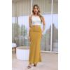 imageHybrid ampamp Company Womens Stretch Lightweight Flowy Maxi Skirt  Casual Fold Over Waist Made in USAKsksd95001017mustard