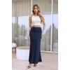 imageHybrid ampamp Company Womens Stretch Lightweight Flowy Maxi Skirt  Casual Fold Over Waist Made in USAKsksd95001017navy