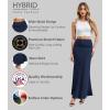 imageHybrid ampamp Company Womens Stretch Lightweight Flowy Maxi Skirt  Casual Fold Over Waist Made in USAKsksd95001017navy