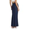 imageHybrid ampamp Company Womens Stretch Lightweight Flowy Maxi Skirt  Casual Fold Over Waist Made in USAKsksd95001017navy