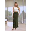 imageHybrid ampamp Company Womens Stretch Lightweight Flowy Maxi Skirt  Casual Fold Over Waist Made in USAKsksd95001017olive