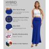 imageHybrid ampamp Company Womens Stretch Lightweight Flowy Maxi Skirt  Casual Fold Over Waist Made in USAKsksd95001017royal