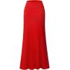 imageHybrid ampamp Company Womens Stretch Lightweight Flowy Maxi Skirt  Casual Fold Over Waist Made in USARed