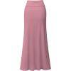 imageHybrid ampamp Company Womens Stretch Lightweight Flowy Maxi Skirt  Casual Fold Over Waist Made in USARose
