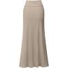 imageHybrid ampamp Company Womens Stretch Lightweight Flowy Maxi Skirt  Casual Fold Over Waist Made in USAStone