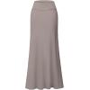 imageHybrid ampamp Company Womens Stretch Lightweight Flowy Maxi Skirt  Casual Fold Over Waist Made in USATaupe
