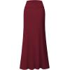 imageHybrid ampamp Company Womens Stretch Lightweight Flowy Maxi Skirt  Casual Fold Over Waist Made in USAWine