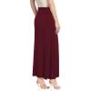 imageHybrid ampamp Company Womens Stretch Lightweight Flowy Maxi Skirt  Casual Fold Over Waist Made in USAWine
