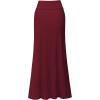 imageHybrid ampamp Company Womens Stretch Lightweight Flowy Maxi Skirt  Casual Fold Over Waist Made in USAWine