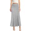 imageHybrid ampamp Company Womens Stretch Lightweight Flowy Maxi Skirt  Casual Fold Over Waist Made in USAHeathergr