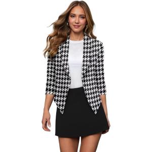 imageHybrid ampamp Company Lightweight Open Front Cardigan Classic Ruched Sleeve Work Office Blazer Suit Jackets10280blackWhit