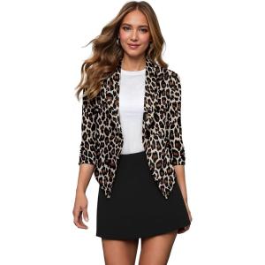 imageHybrid ampamp Company Lightweight Open Front Cardigan Classic Ruched Sleeve Work Office Blazer Suit Jackets11063multicolor