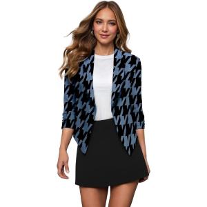 imageHybrid ampamp Company Lightweight Open Front Cardigan Classic Ruched Sleeve Work Office Blazer Suit Jackets11394blkblu