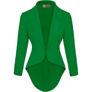 imageHybrid ampamp Company Womens Casual Work High Low Blazer Jacket  JK455901073tkelly Green
