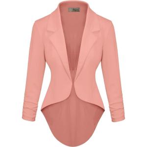 imageHybrid ampamp Company Womens Casual Work High Low Blazer Jacket  JK455901073tlight Coral