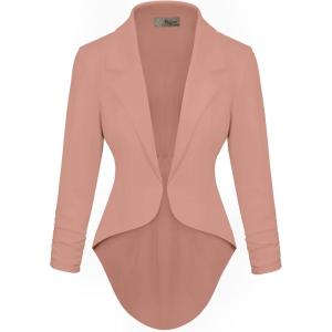 imageHybrid ampamp Company Womens Casual Work High Low Blazer Jacket  JK455901073tmauve