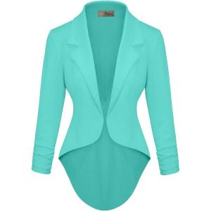 imageHybrid ampamp Company Womens Casual Work High Low Blazer Jacket  JK455901073tmint