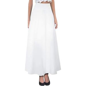 imageHybrid ampamp Company Womens Stretch Lightweight Flowy Maxi Skirt  Casual Fold Over Waist Made in USAKsksd95001017white