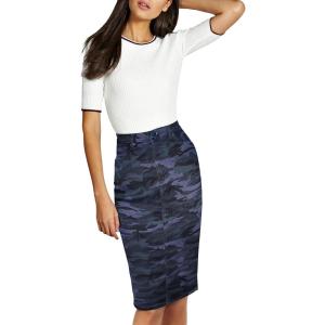 imageLexi Womens Stretch Pencil Skirts with Functional Pockets A Line ampamp Destructed Mini Denim SkirtsSks26147navyca