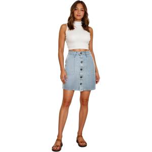 imageLexi Womens Stretch Pencil Skirts with Functional Pockets A Line ampamp Destructed Mini Denim SkirtsSks48017light Wash