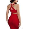 imageHybrid ampamp Company Womens Cross Bandage Fashion Hollow Out Sexy Sleeveless DressDrbd020red