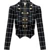 imageHybrid ampamp Company Womens Fashion Military Crop Premium Ultra Stretch GoldSliver Millennium Zipper Up Dressy Blazer Jacket10571blackwhite
