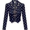 imageHybrid ampamp Company Womens Fashion Military Crop Premium Ultra Stretch GoldSliver Millennium Zipper Up Dressy Blazer Jacket10575navwhi