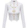 imageHybrid ampamp Company Womens Fashion Military Crop Premium Ultra Stretch GoldSliver Millennium Zipper Up Dressy Blazer Jacket10909whiteblack