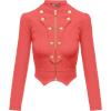 imageHybrid ampamp Company Womens Fashion Military Crop Premium Ultra Stretch GoldSliver Millennium Zipper Up Dressy Blazer JacketCoral