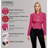 imageHybrid ampamp Company Womens Fashion Military Crop Premium Ultra Stretch GoldSliver Millennium Zipper Up Dressy Blazer JacketFuchsia