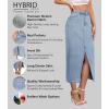 imageHybrid ampamp Company Womens Long Denim Skirt  Stretch Jean Skirt for Office and Casual WearLight Wash