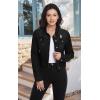 imageHybrid ampamp Company Womens Long Sleeve Denim Jackets Basic Button Down Jean Jacket with PocketsJk37350jet Black