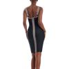 imageHybrid ampamp Company Womens Sexy Stretch Skinny Bodycon Attractive Strap DressDrbdh434blacksilve