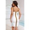 imageHybrid ampamp Company Womens Sexy Stretch Skinny Bodycon Attractive Strap DressDrbdh434whitegold