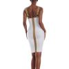 imageHybrid ampamp Company Womens Sexy Stretch Skinny Bodycon Attractive Strap DressDrbdh434whitegold