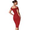 imageHybrid ampamp Company Womens Sexy V Neck Stretchy Bodycon Party Bandage DressRed