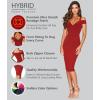 imageHybrid ampamp Company Womens Sexy V Neck Stretchy Bodycon Party Bandage DressRed