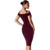 imageHybrid ampamp Company Womens Sexy V Neck Stretchy Bodycon Party Bandage DressWine