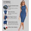 imageHybrid ampamp Company Womens Super Stretch Slim Fit Crew Neck Sleeveless Denim DressMediumwash