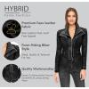 imageOlivia Miller Womens Fashion Faux Leather Biker Jacket Rivet Lapel Shaping Moto OuterwearJk44169black