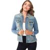 imageHybrid ampamp Company Womens Denim Jacket Embroidered Pearls Beading Jeans Jacket Coat With PocketsJk44172bpmedium Was