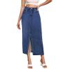 imageHybrid ampamp Company Womens Long Denim Skirt  Stretch Jean Skirt for Office and Casual WearMedium Blue