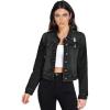 imageHybrid ampamp Company Womens Long Sleeve Denim Jackets Basic Button Down Jean Jacket with PocketsJk37350black